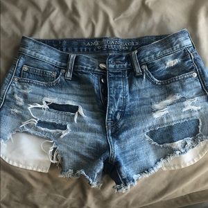 American eagle ripped jean shorts